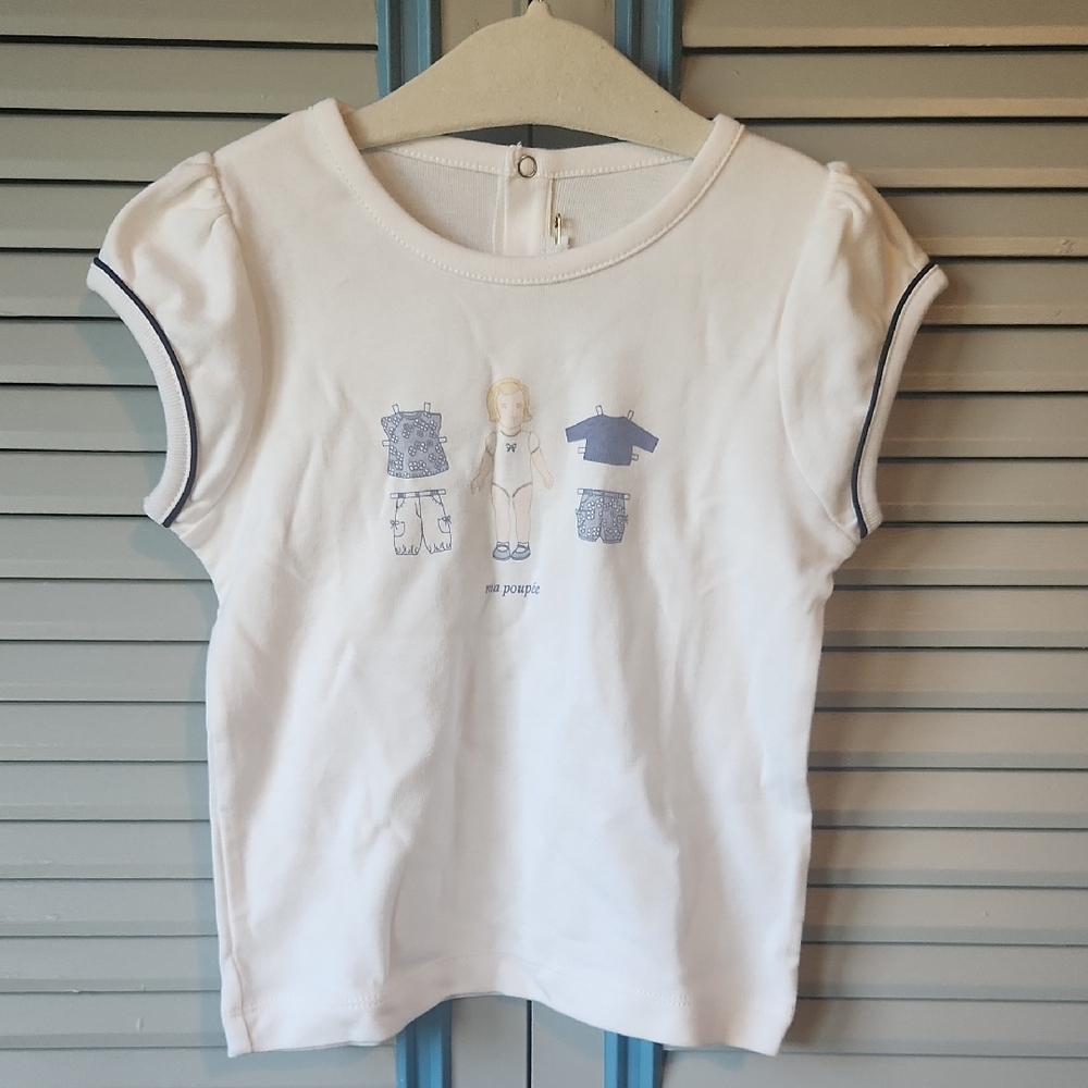 Jacadi Paris White & Blue Top